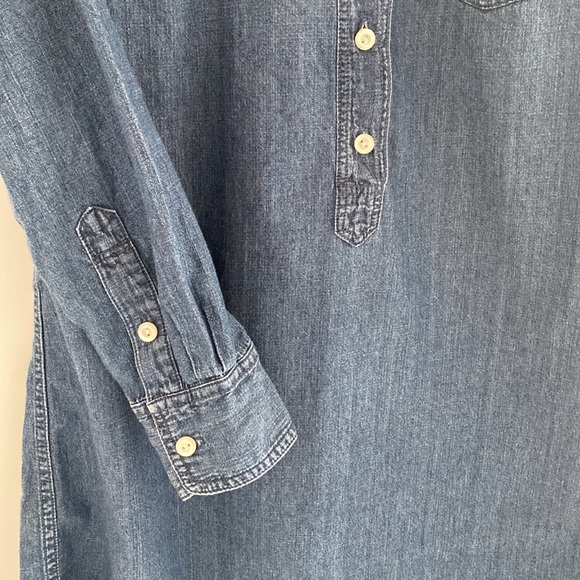 Chambray Pullover Button Collared - One Pocket - Picture 6 of 6